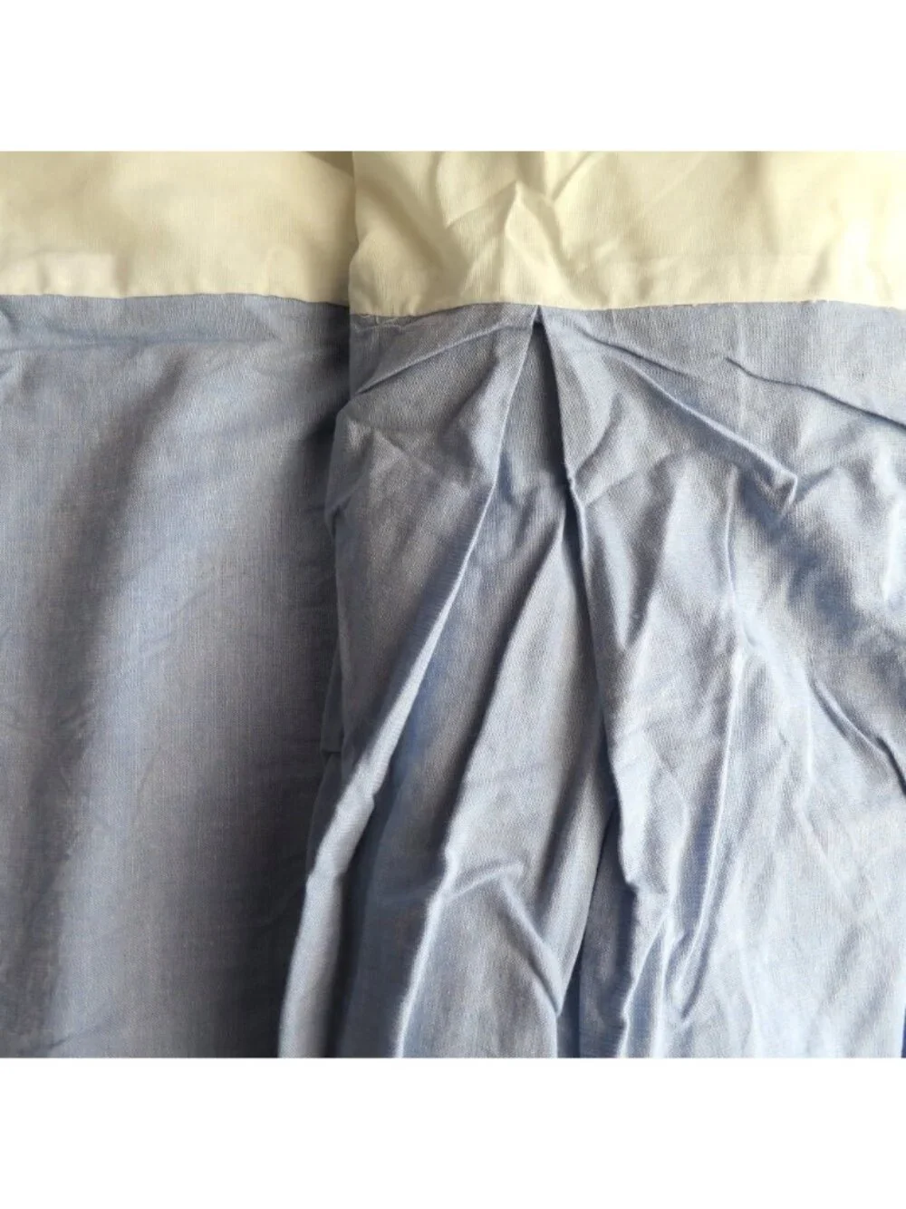 Vintage Pottery Barn Kids Bed Skirt Blue Pleated Twin Size Cotton 39x75 15
